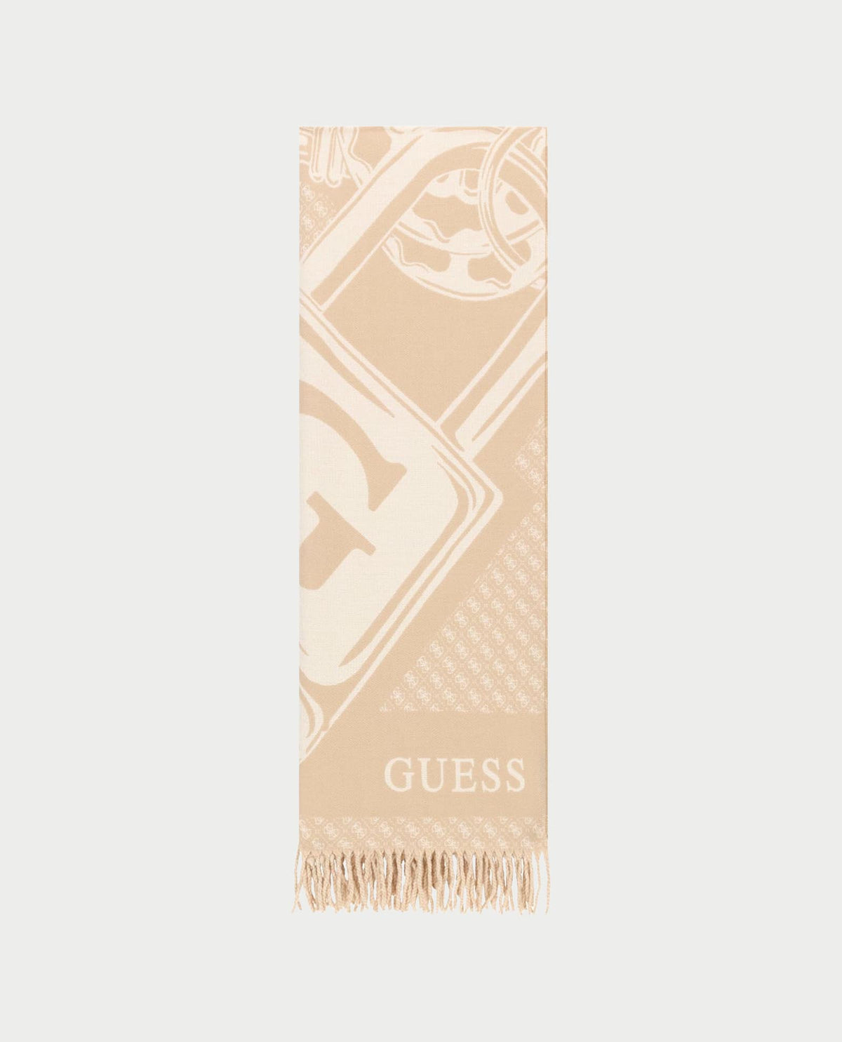Sciarpa donna Guess con frange e logo 
