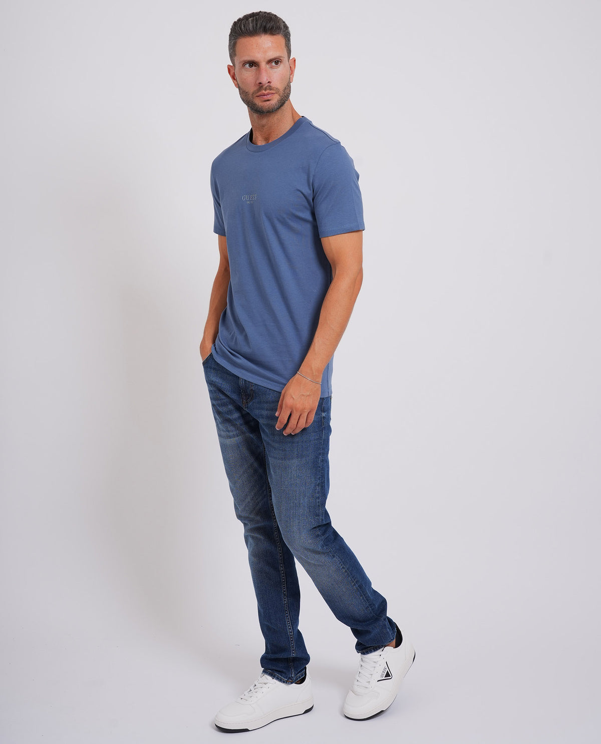 T-shirt Aidy uomo Guess girocollo<BR/> 
