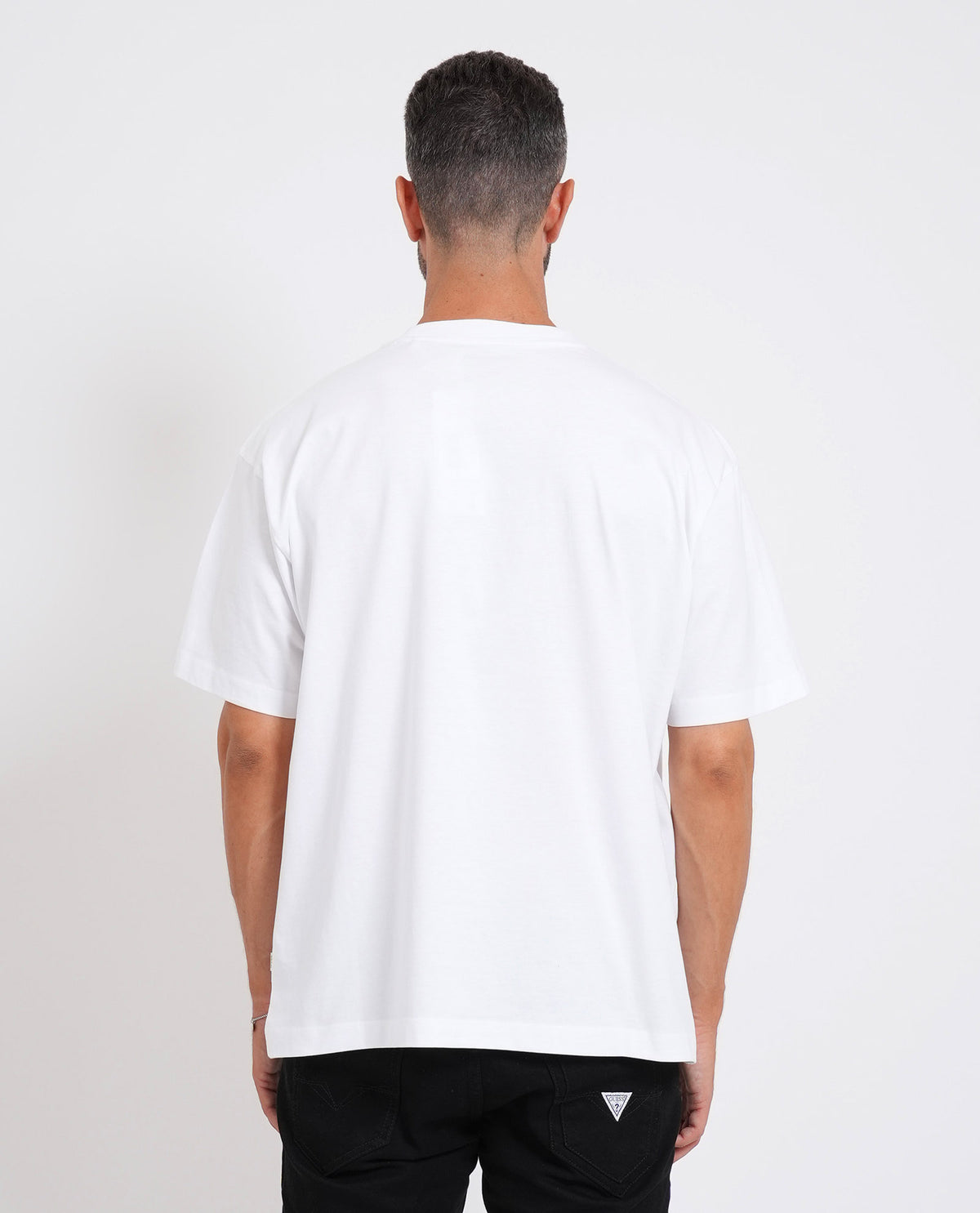 T-shirt oversize con patch mini Guess uomo<BR/> 