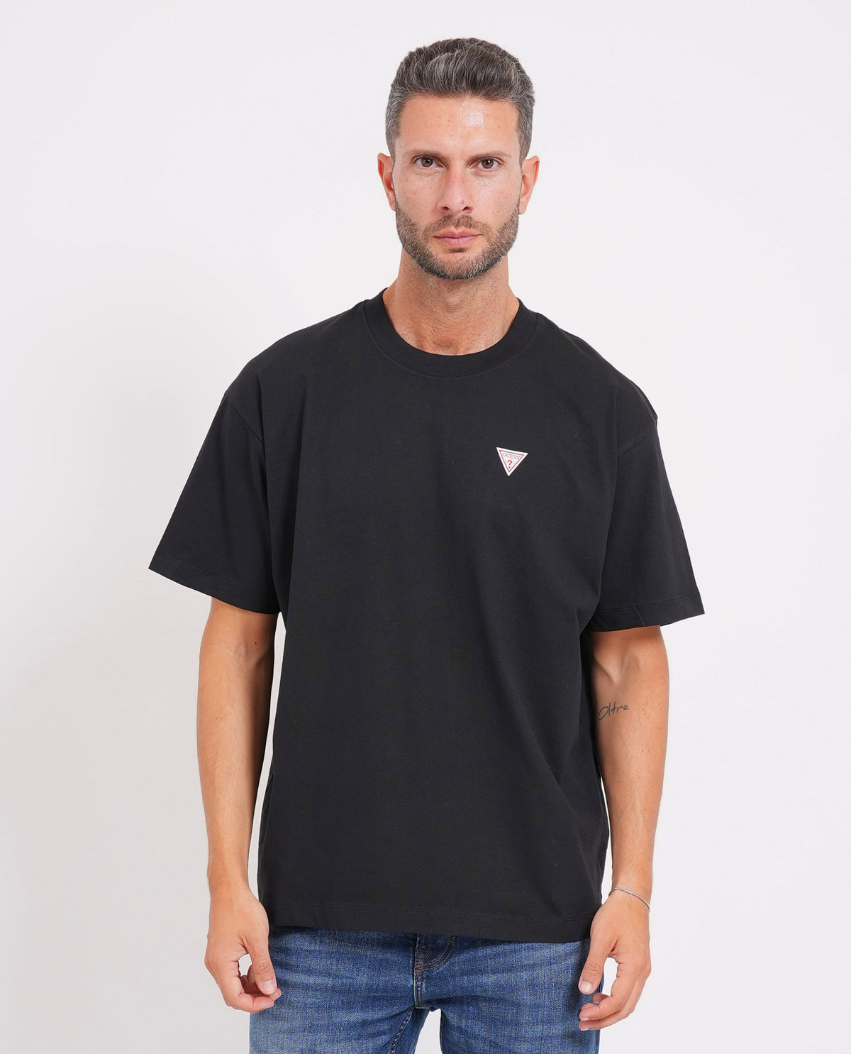T-shirt oversize con patch mini Guess uomo 
