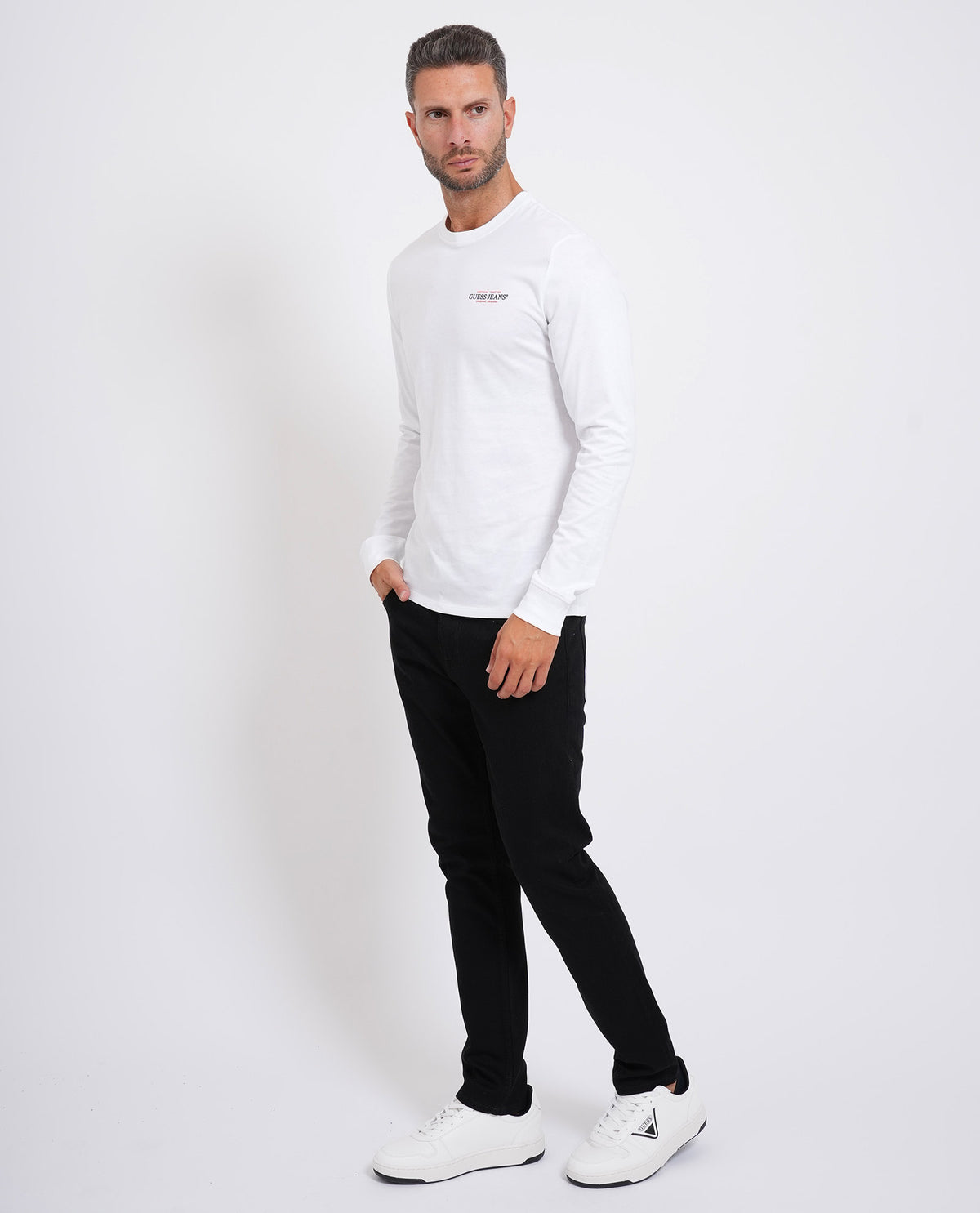 T-shirt Guess uomo slim fit a manica lunga<BR/> 
