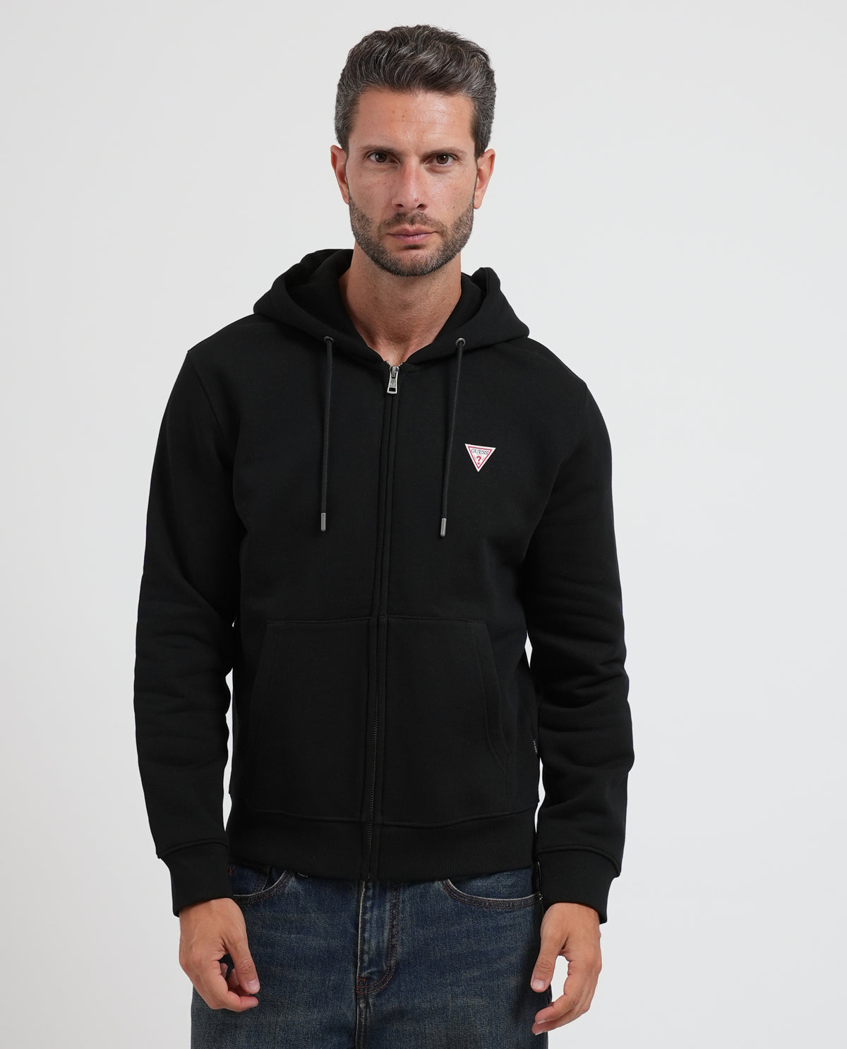 Felpa con zip mini triangolo uomo Guess Jeans 