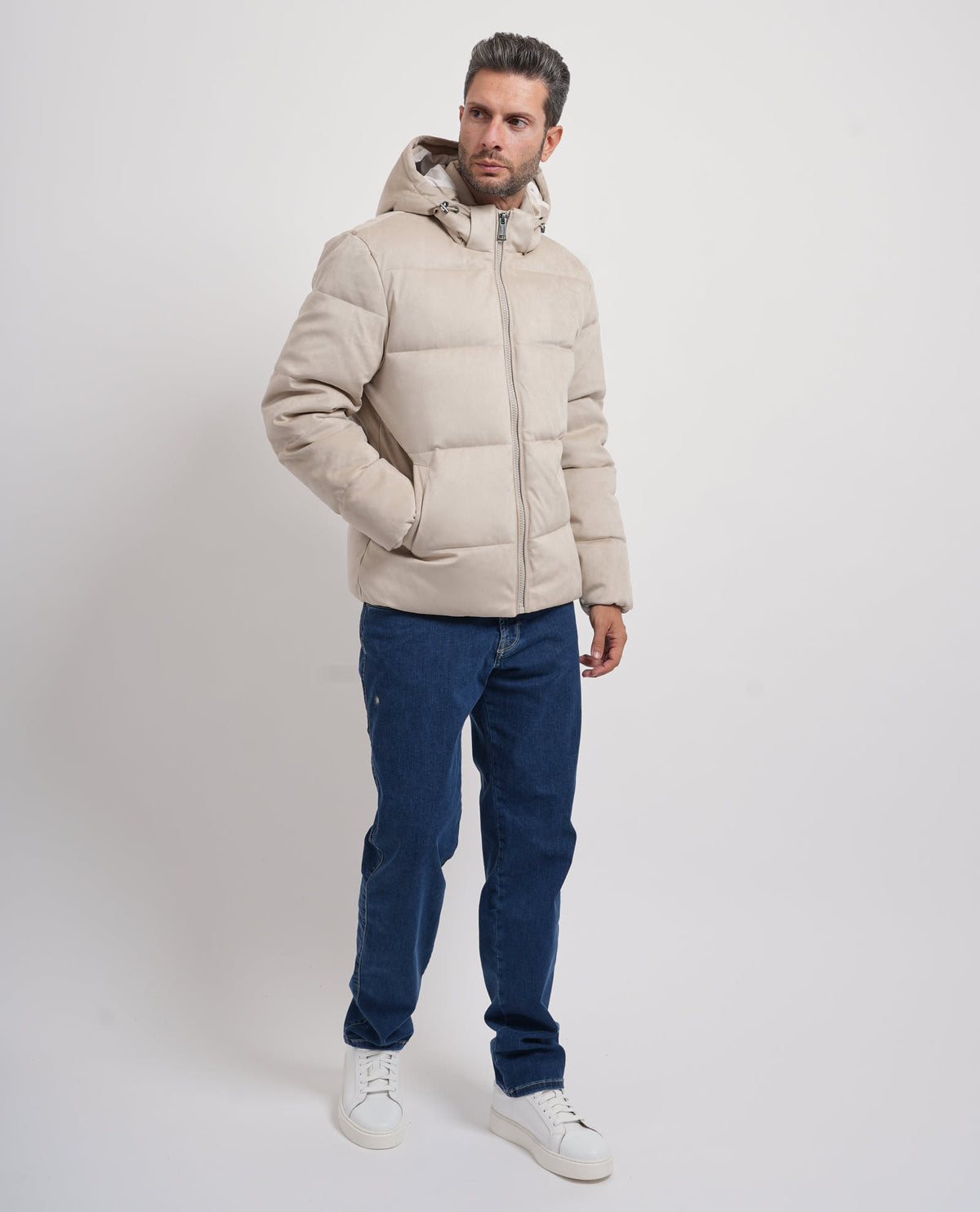Guess Giacca uomo trapuntata effetto camoscio 