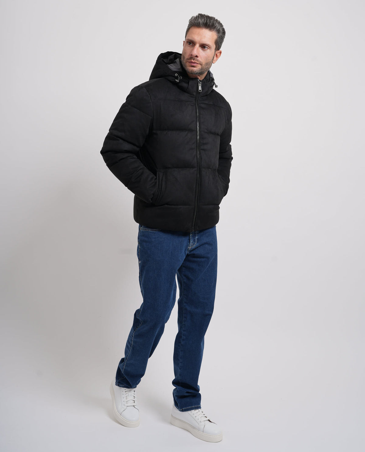 Guess Giacca uomo trapuntata effetto camoscio 