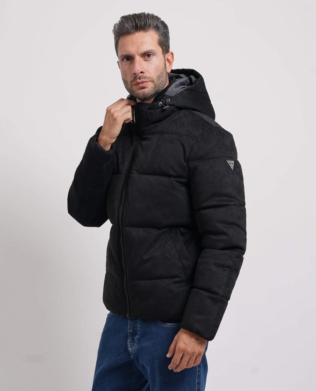 Guess Giacca uomo trapuntata effetto camoscio 