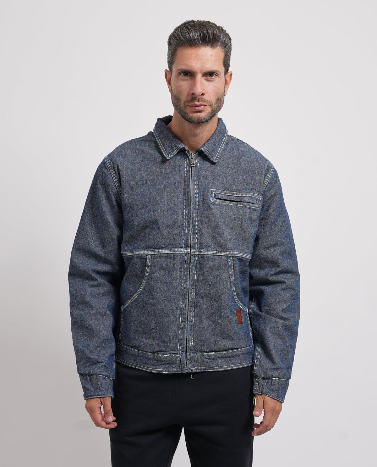 Giacca di jeans con cerniera Guess uomo 