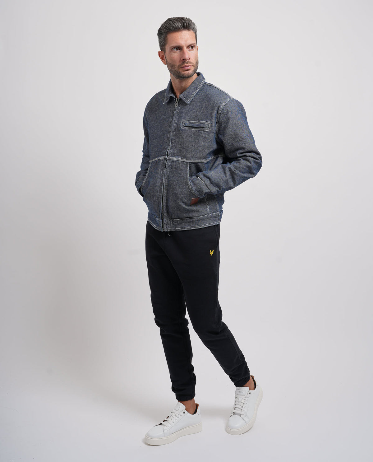 Giacca di jeans con cerniera Guess uomo 