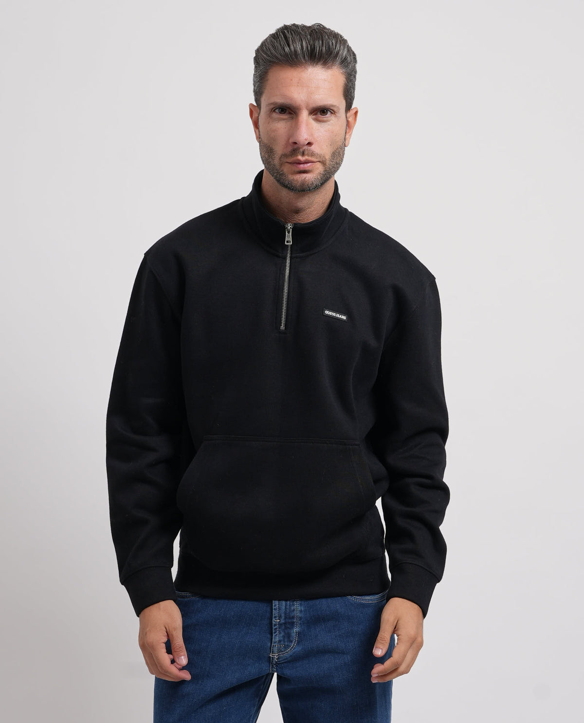 Felpa con mezza zip Guess uomo 