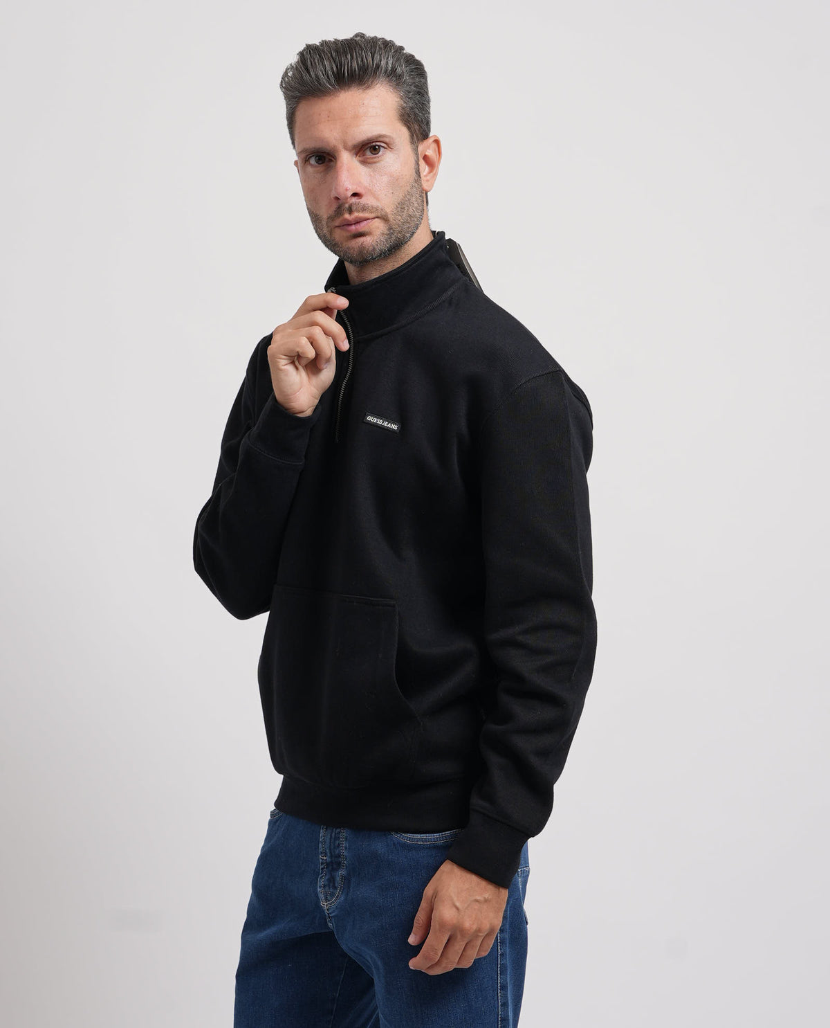 Felpa con mezza zip Guess uomo 