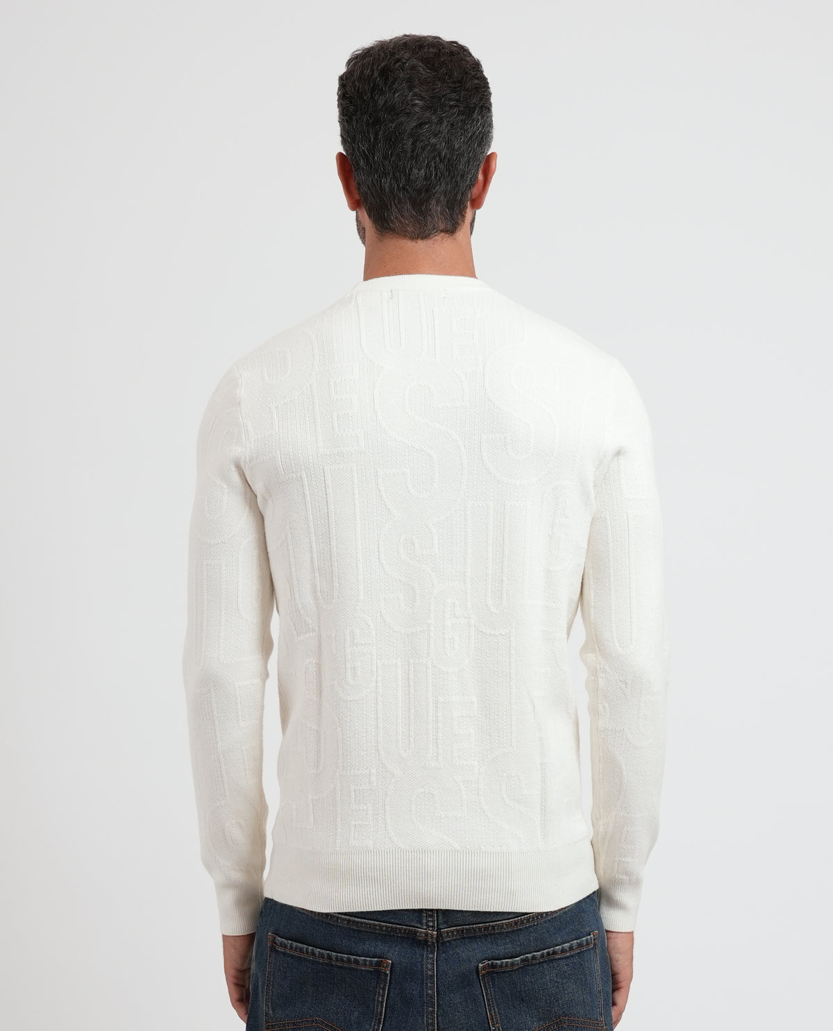 Maglione Uomo Guess con logo su tutta la superfice 