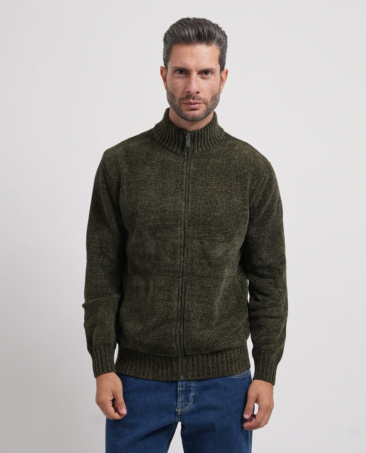 Cardigan uomo Guess fullzip e collo alto 