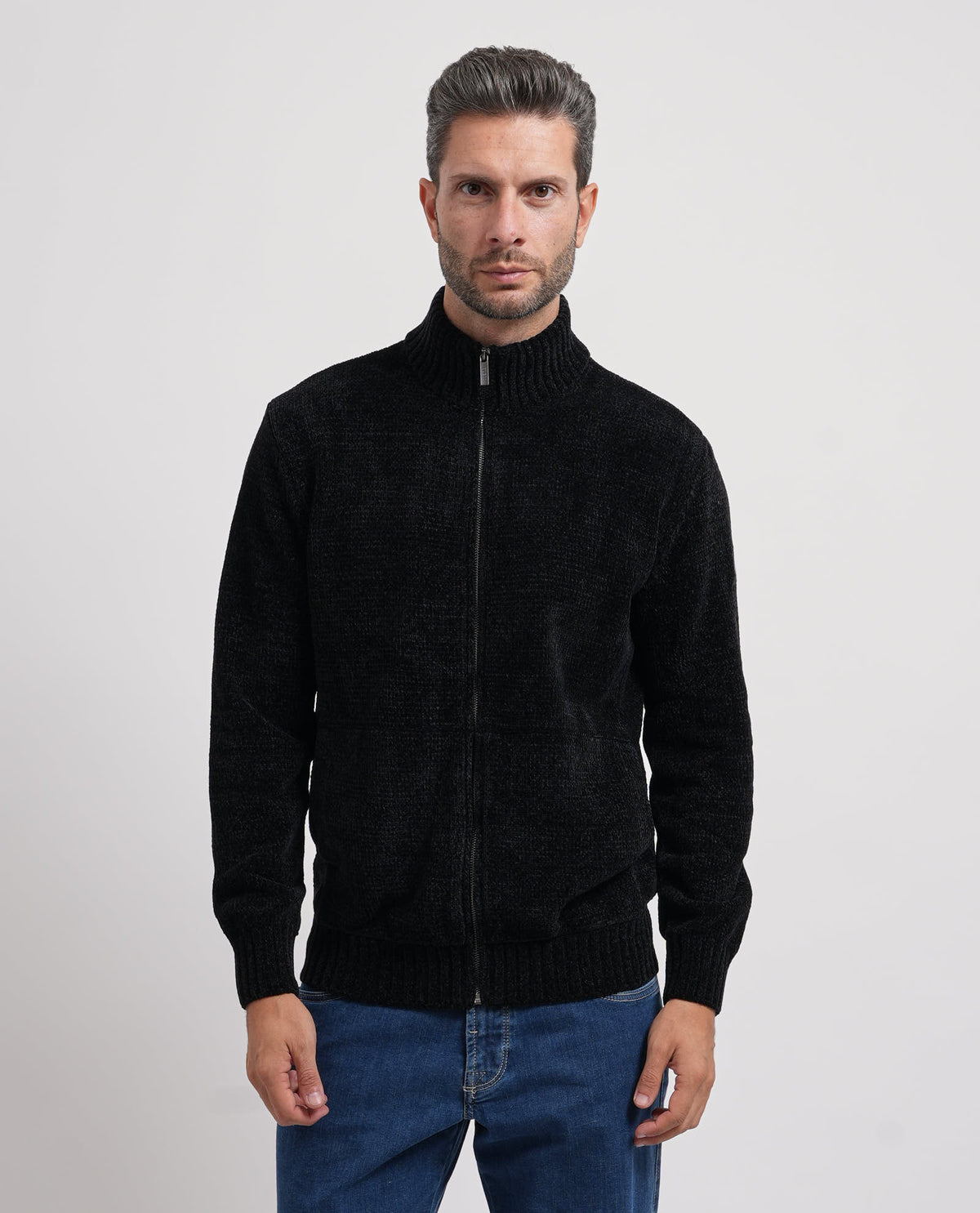 Cardigan uomo Guess fullzip e collo alto 