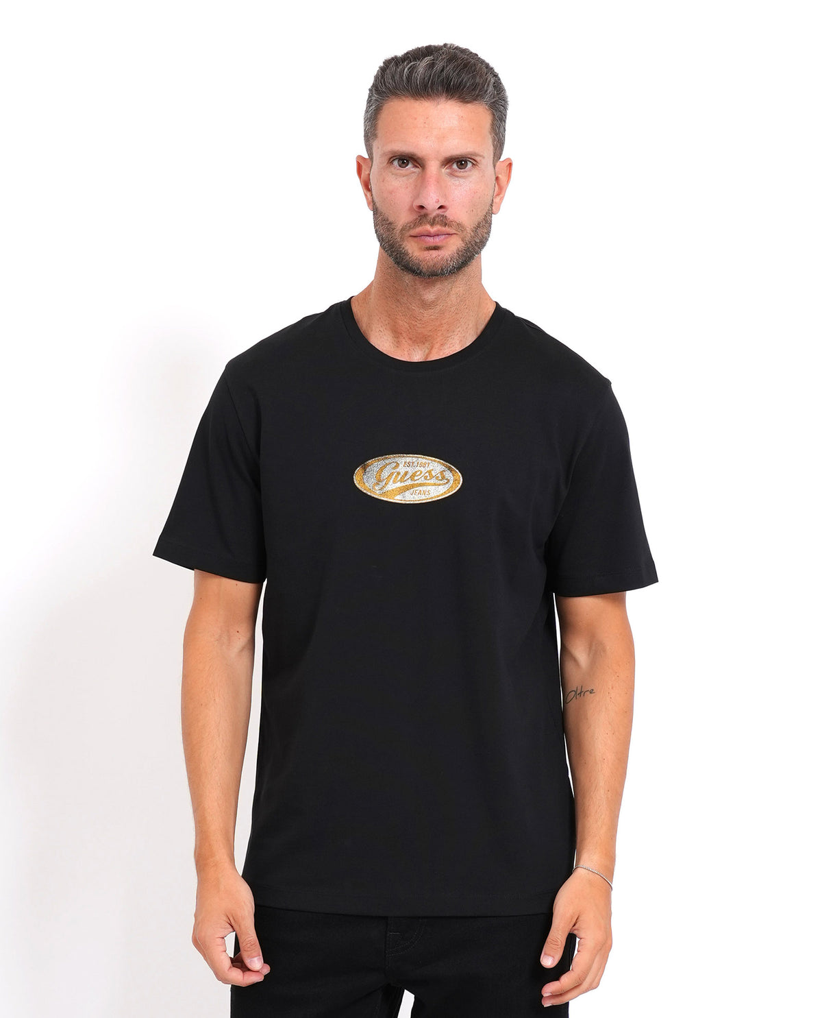 T-shirt uomo Guess con logo centrale 