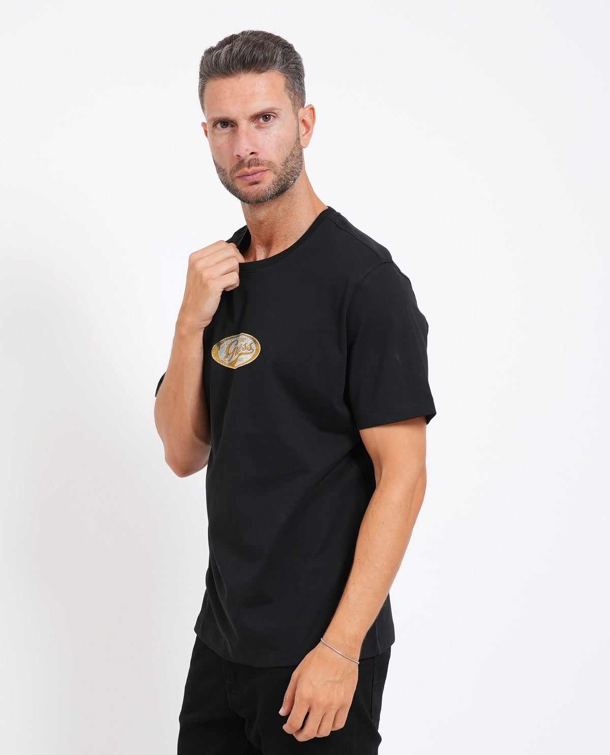 T-shirt uomo Guess con logo centrale 