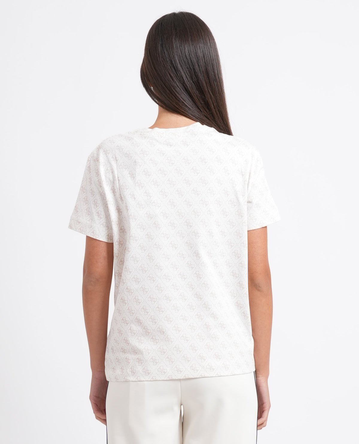T-shirt donna Guess con fantasia logata 