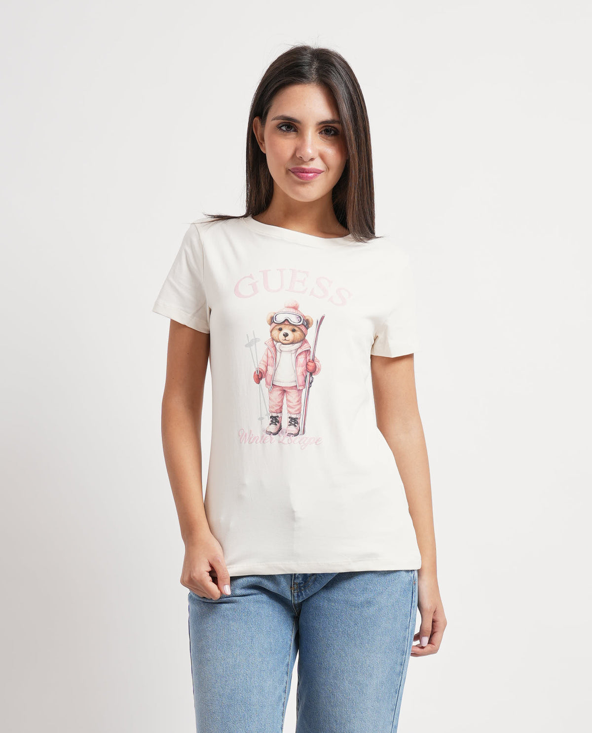 T-shirt donna Guess con stampa frontale 