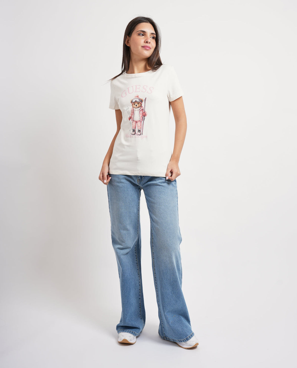 T-shirt donna Guess con stampa frontale 