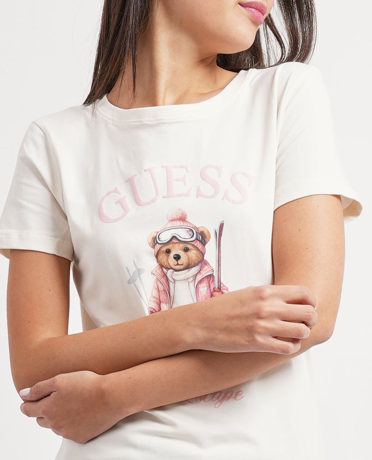 T-shirt donna Guess con stampa frontale 