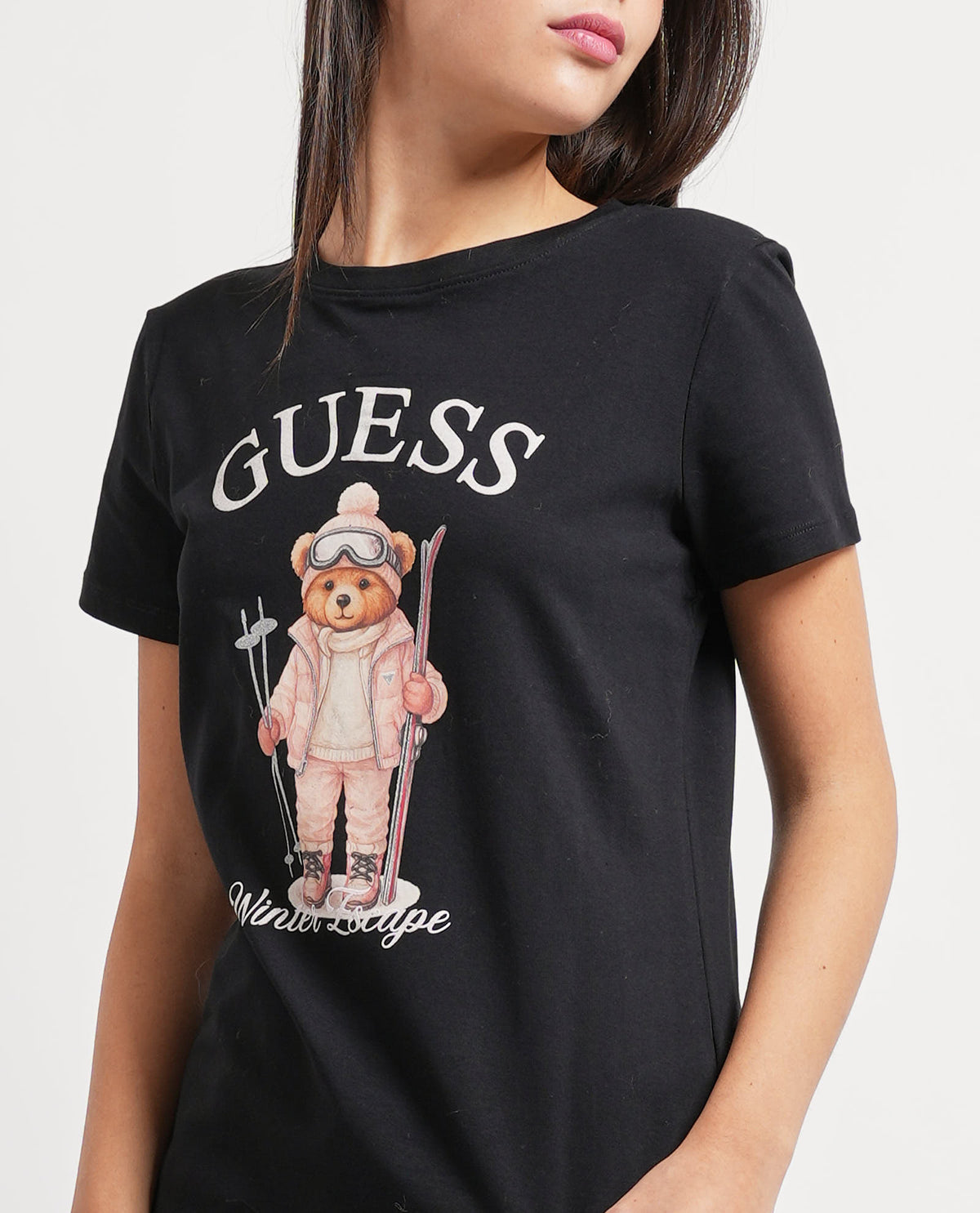 T-shirt donna Guess con stampa frontale 