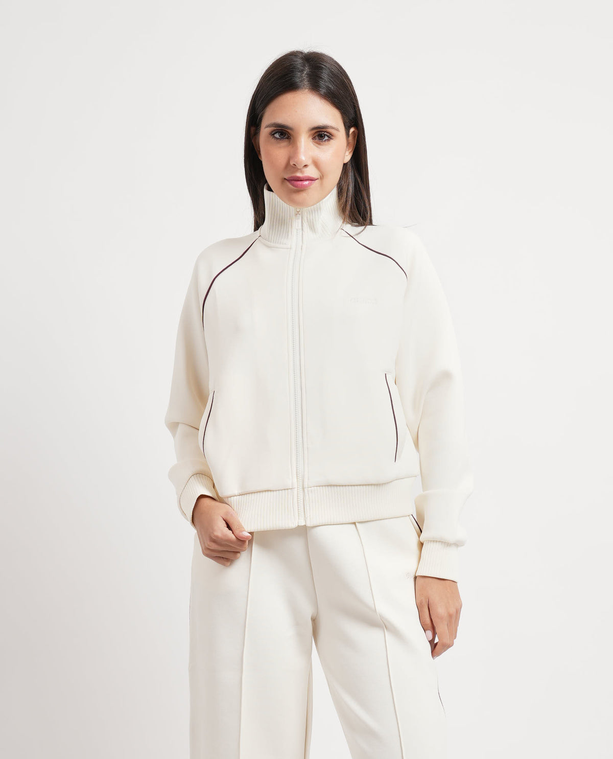 Felpa donna Guess a collo alto e fullzip 