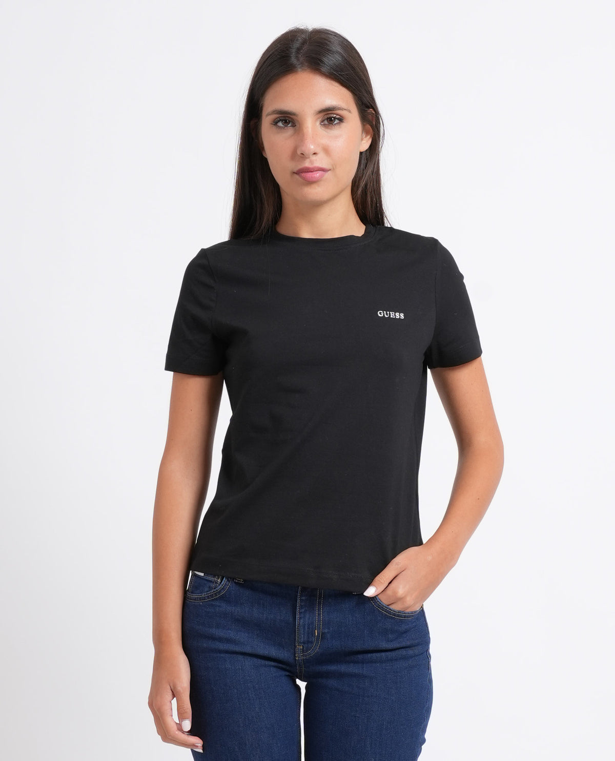 T-shirt donna Guess basic girocollo 