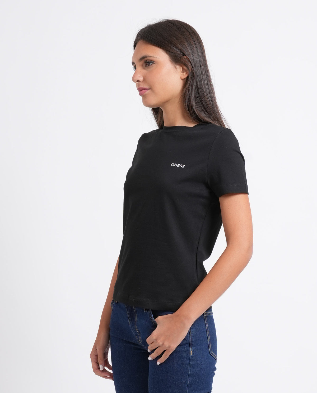 T-shirt donna Guess basic girocollo 