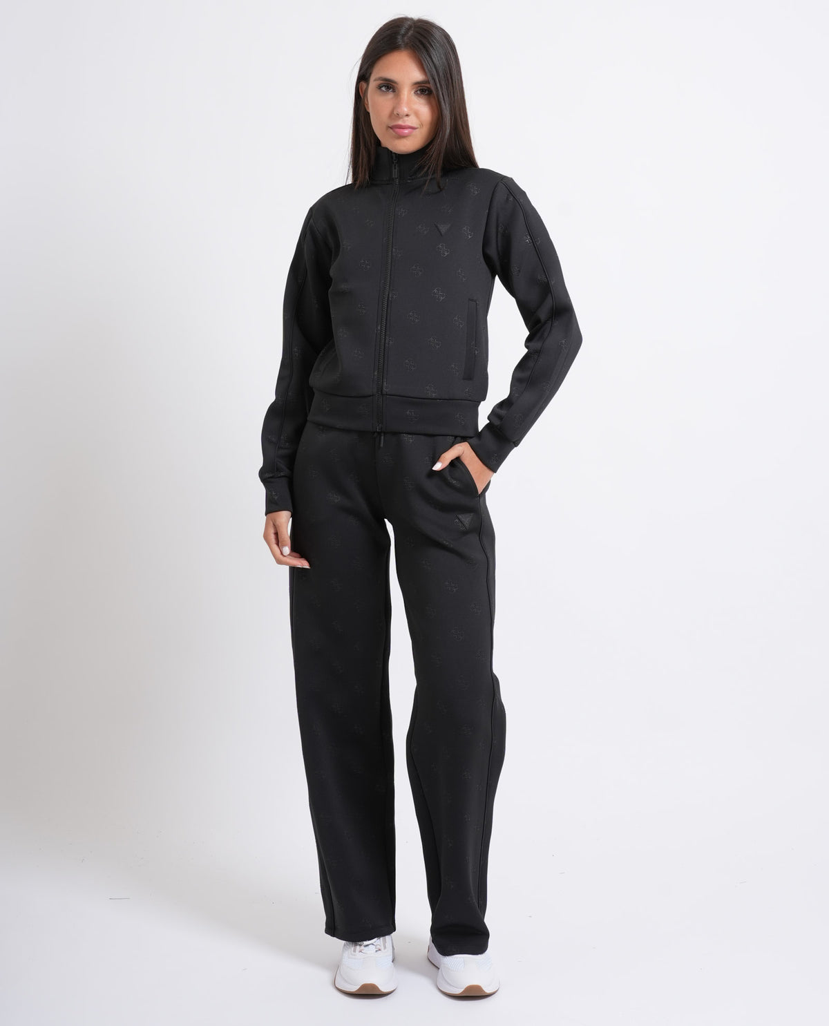 Pantaloni sportivi donna Guess a fantasia logata 