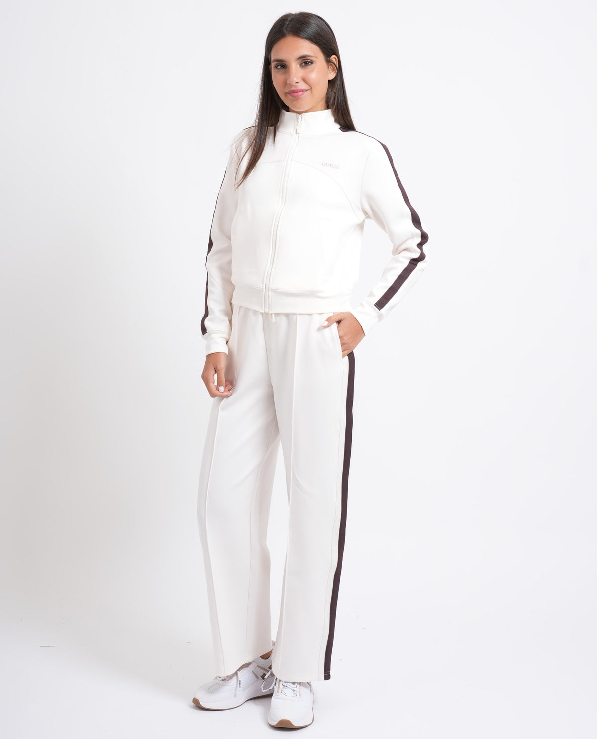 Pantaloni sportivi donna Guess con bande a contrasto 