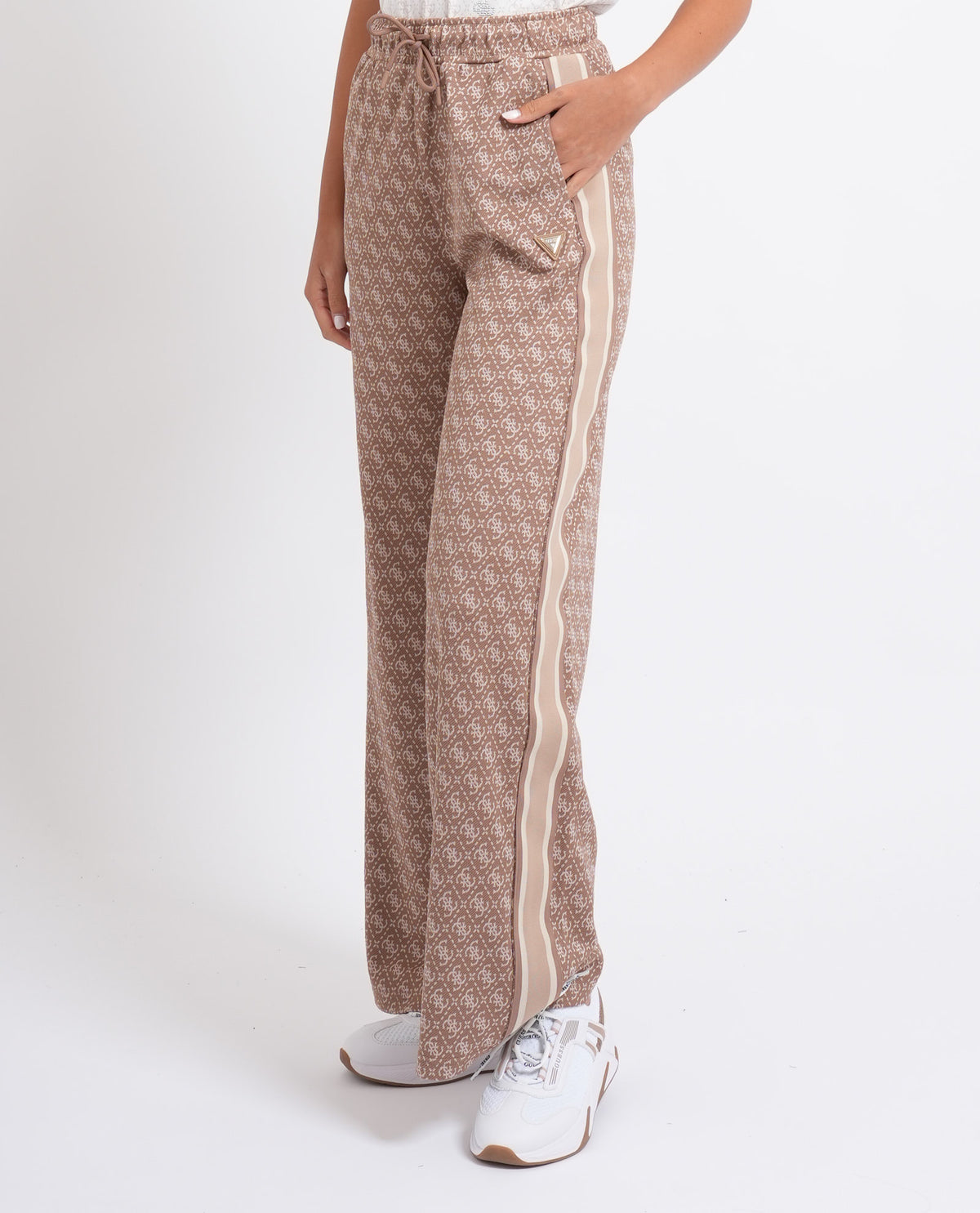 Pantaloni donna Guess a fantasia logata 