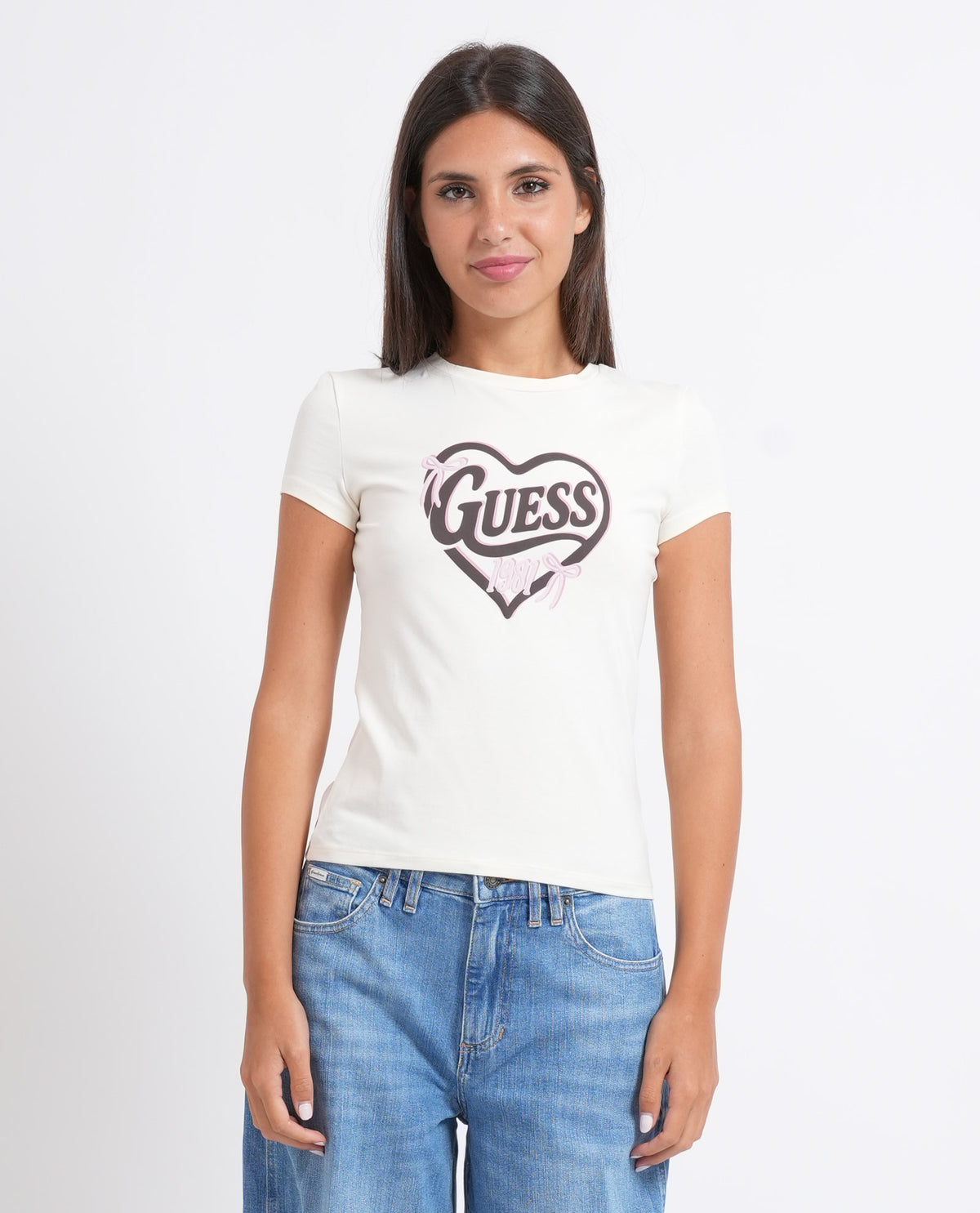 T-shirt donna Guess con cuore 