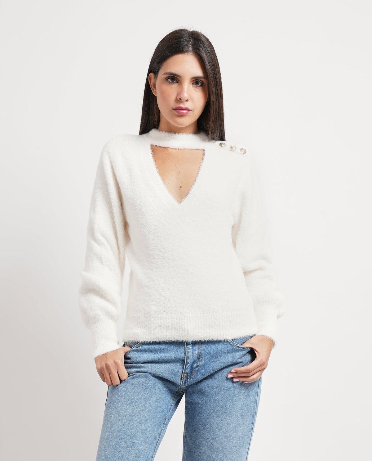 Maglione con collo choker Guess donna 