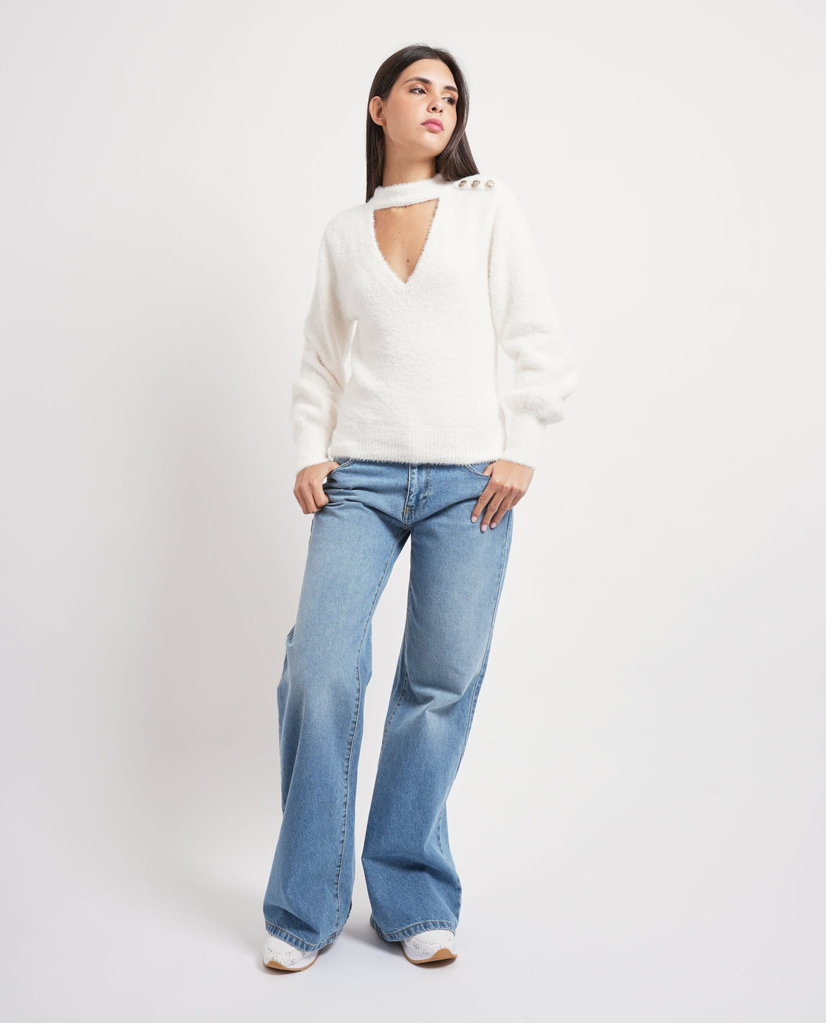 Maglione con collo choker Guess donna 