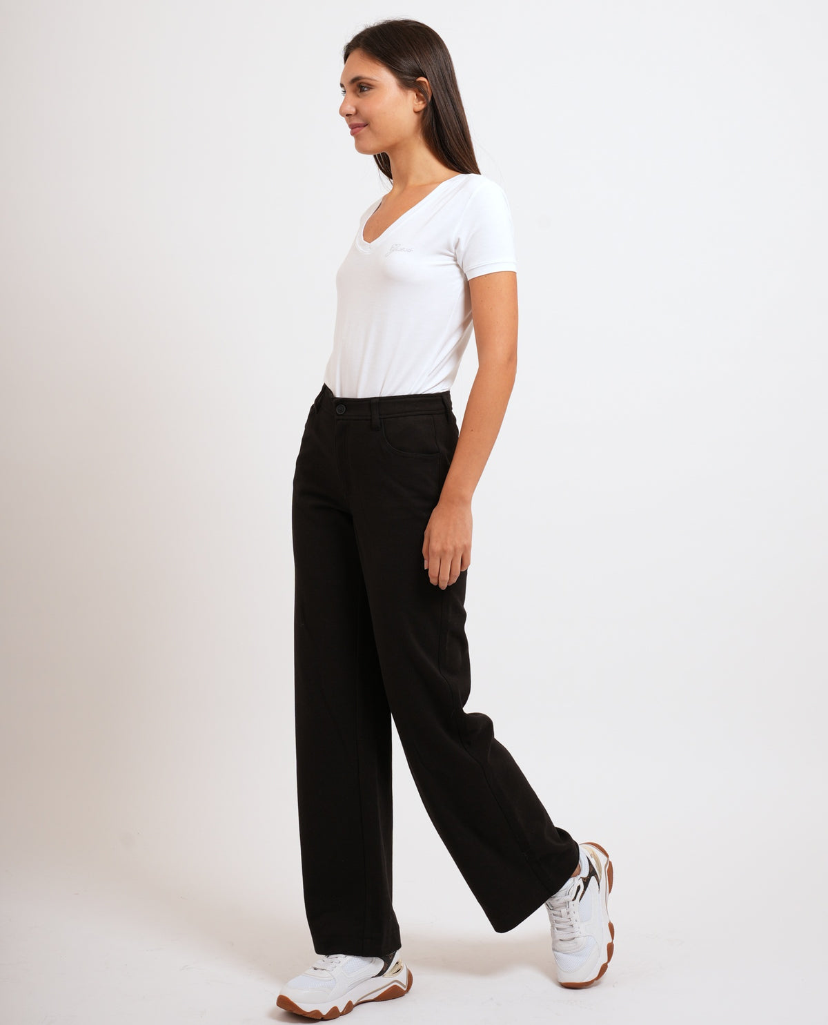 Pantaloni donna Guess in misto cotone 