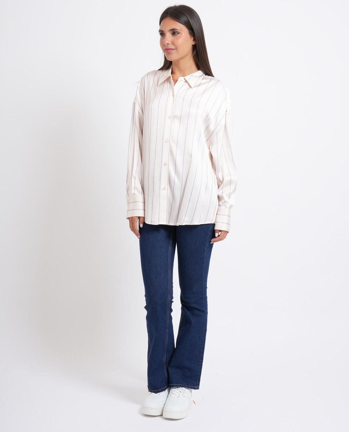 Camicia donna Guess a righe verticali 