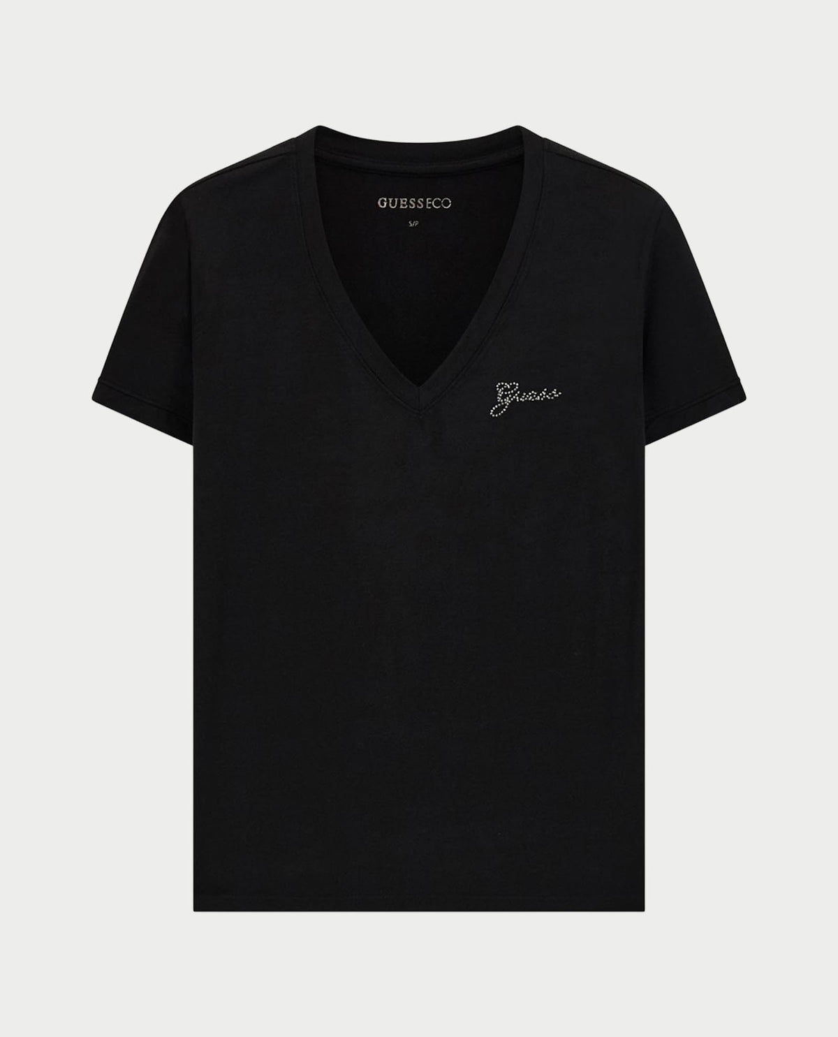 T-shirt donna Guess con logo di strass 