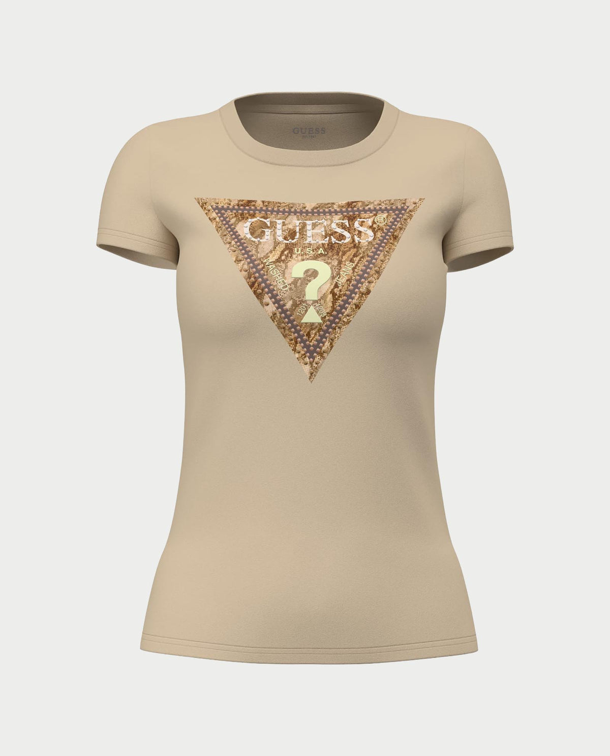 T-shirt donna Guess logo a triangolo grande 