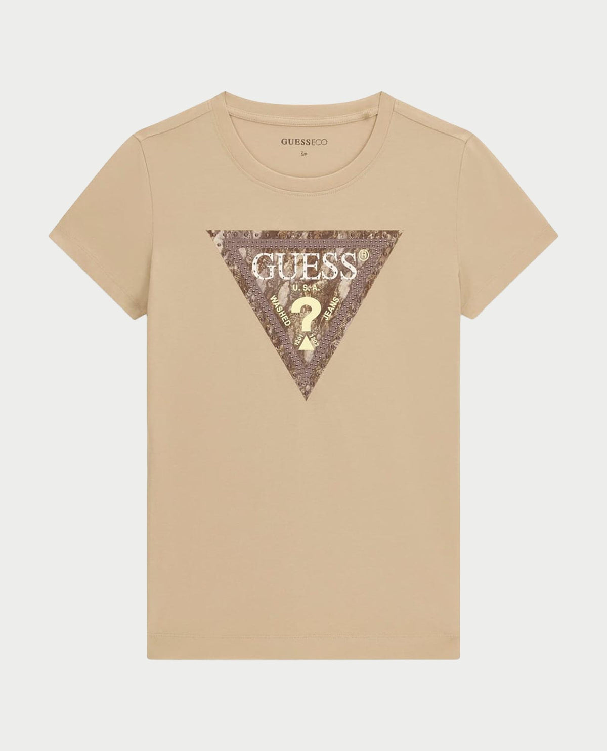 T-shirt donna Guess logo a triangolo grande 