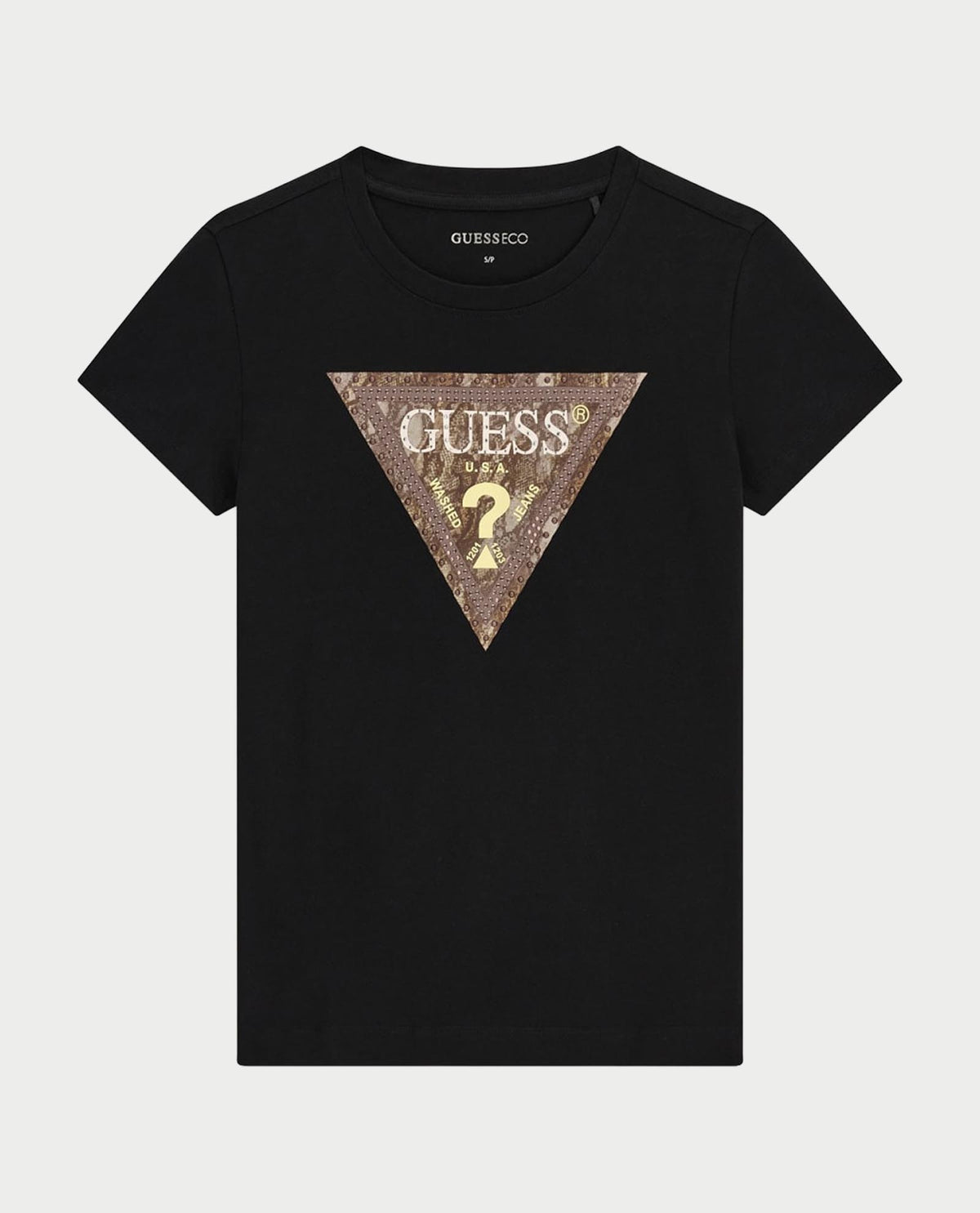 T-shirt donna Guess logo a triangolo grande 