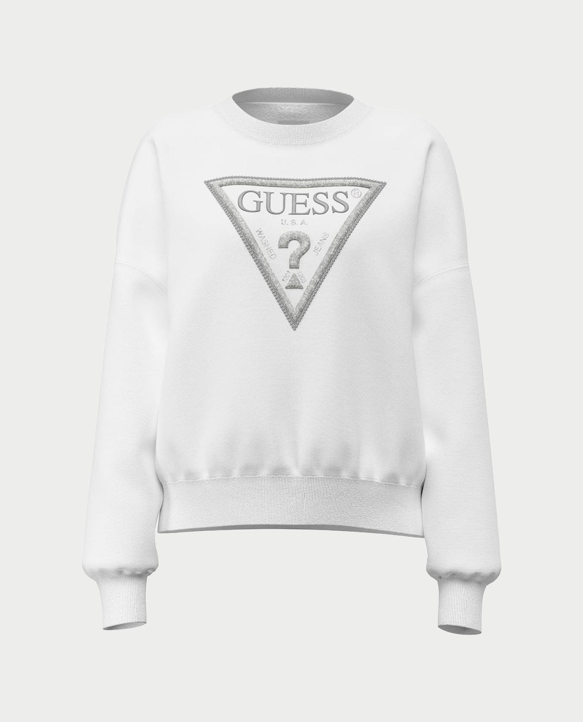 Felpa donna Guess logo triangolare grande 