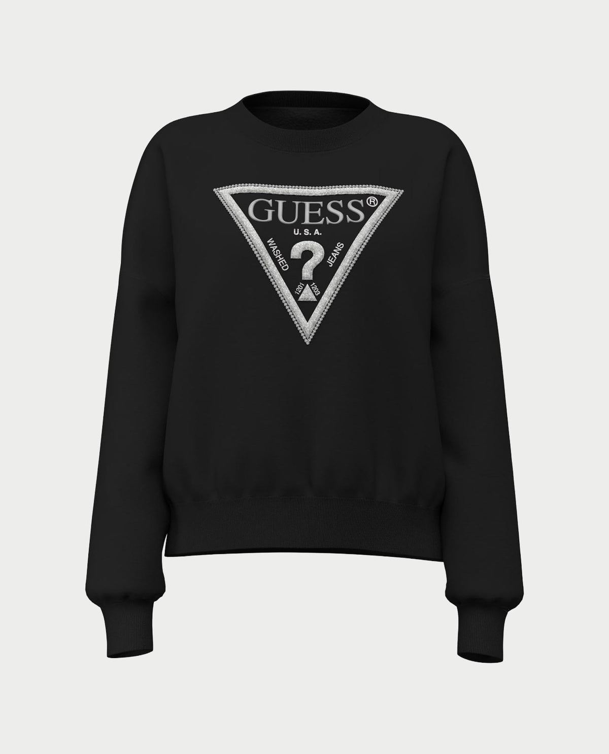 Felpa donna Guess logo triangolare grande 