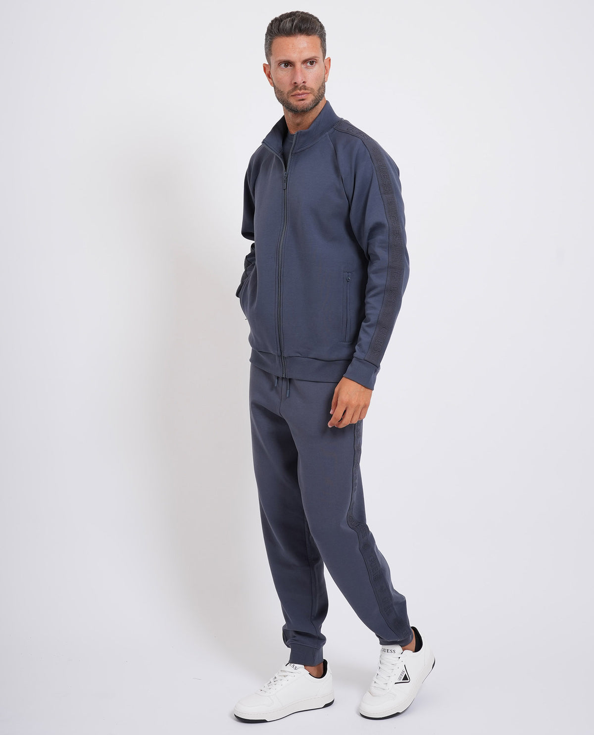 Felpa uomo Guess con zip intera 