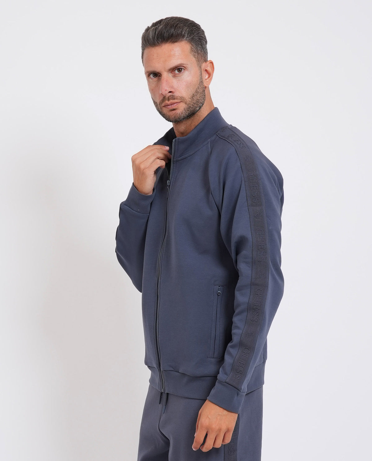 Felpa uomo Guess con zip intera 
