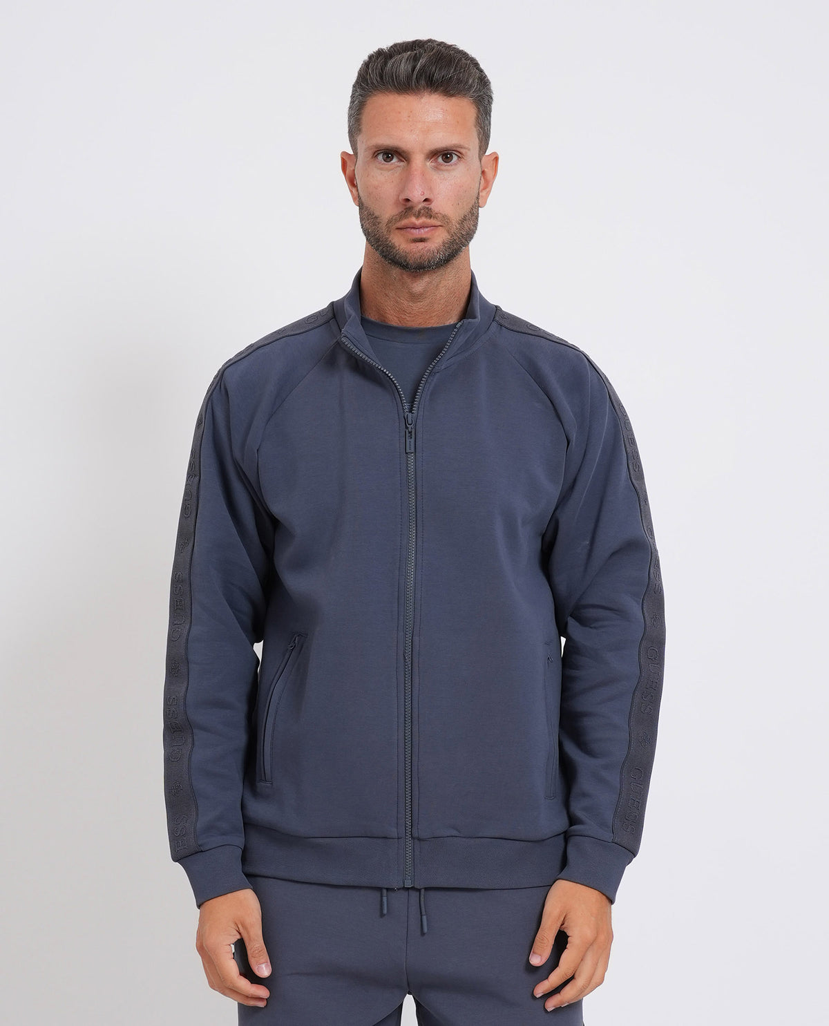 Felpa uomo Guess con zip intera 