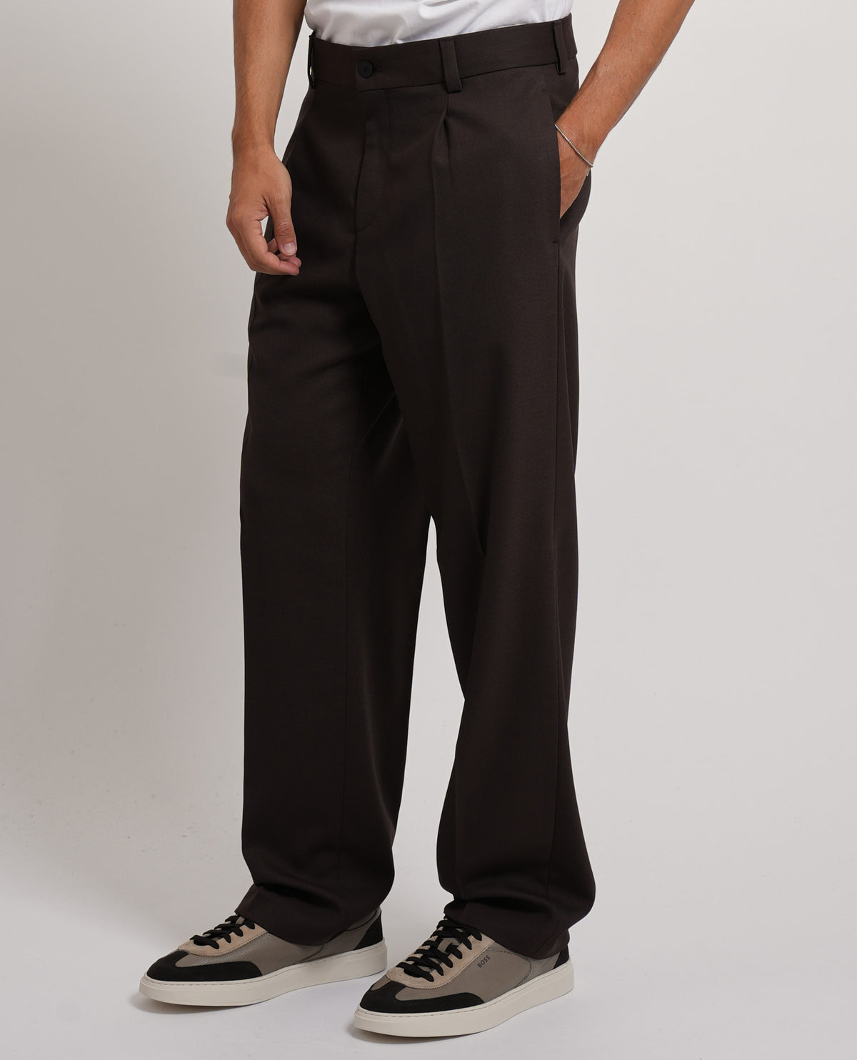 Pantaloni uomo Hugo in twill elasticizzato 