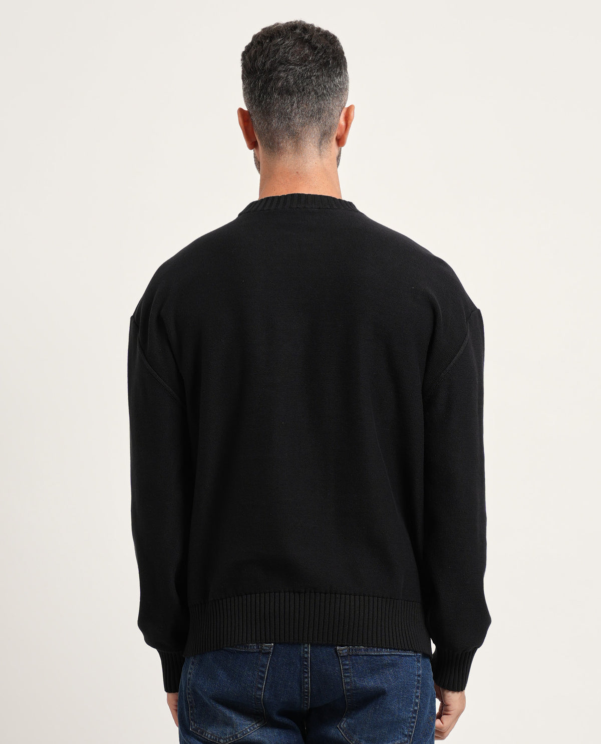Maglione uomo Hugo girocollo con etichetta logo 