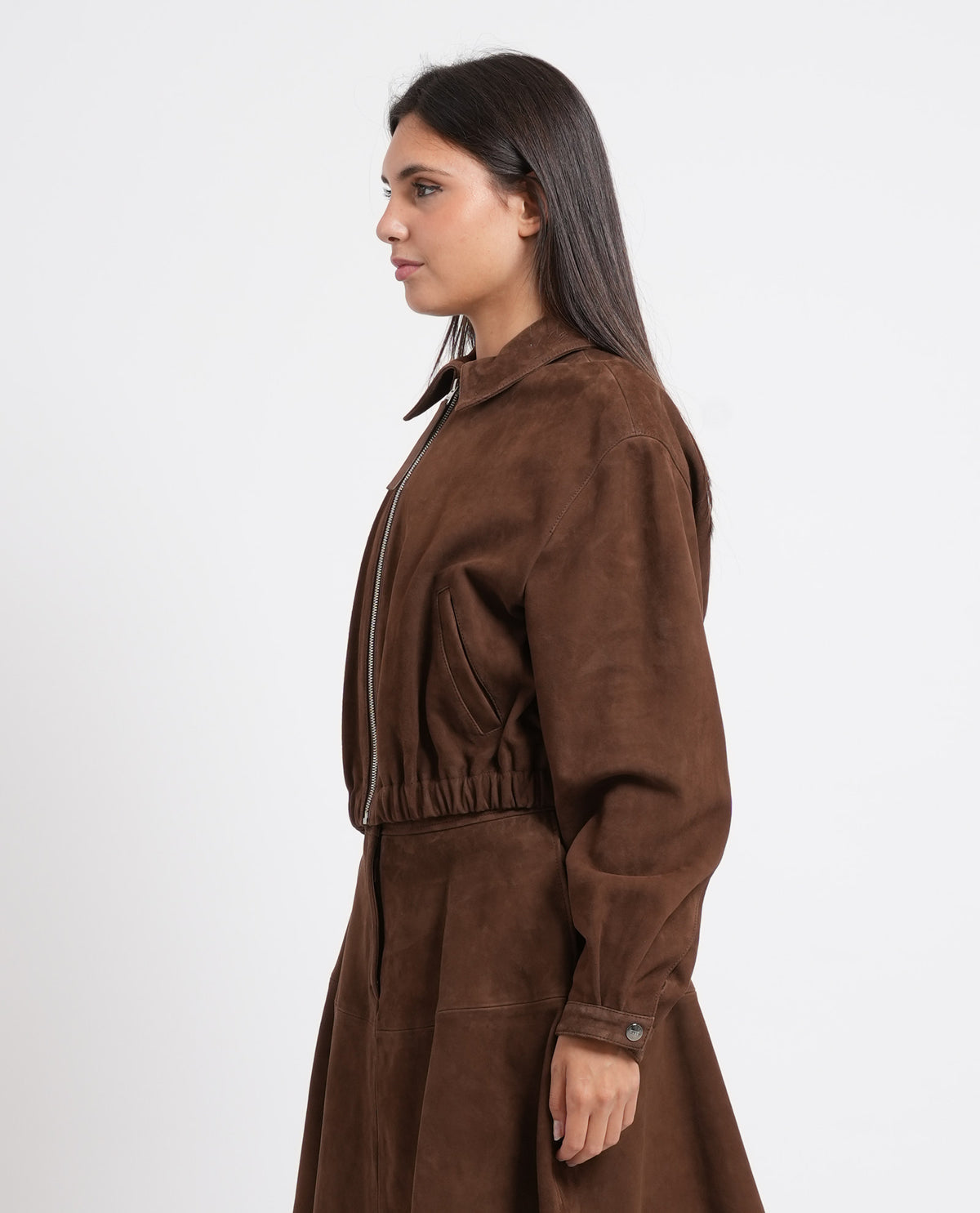 Giacca donna Hugo in pelle scamosciata 