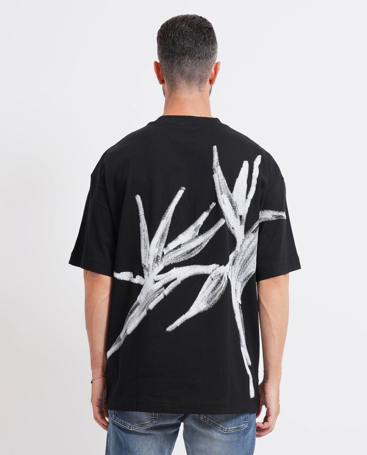 T-shirt oversize uomo di Hugo con stampa sul retro 