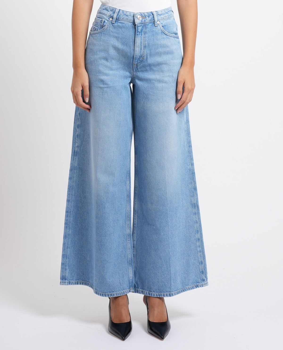Jeans donna wide-leg di Hugo in denim 