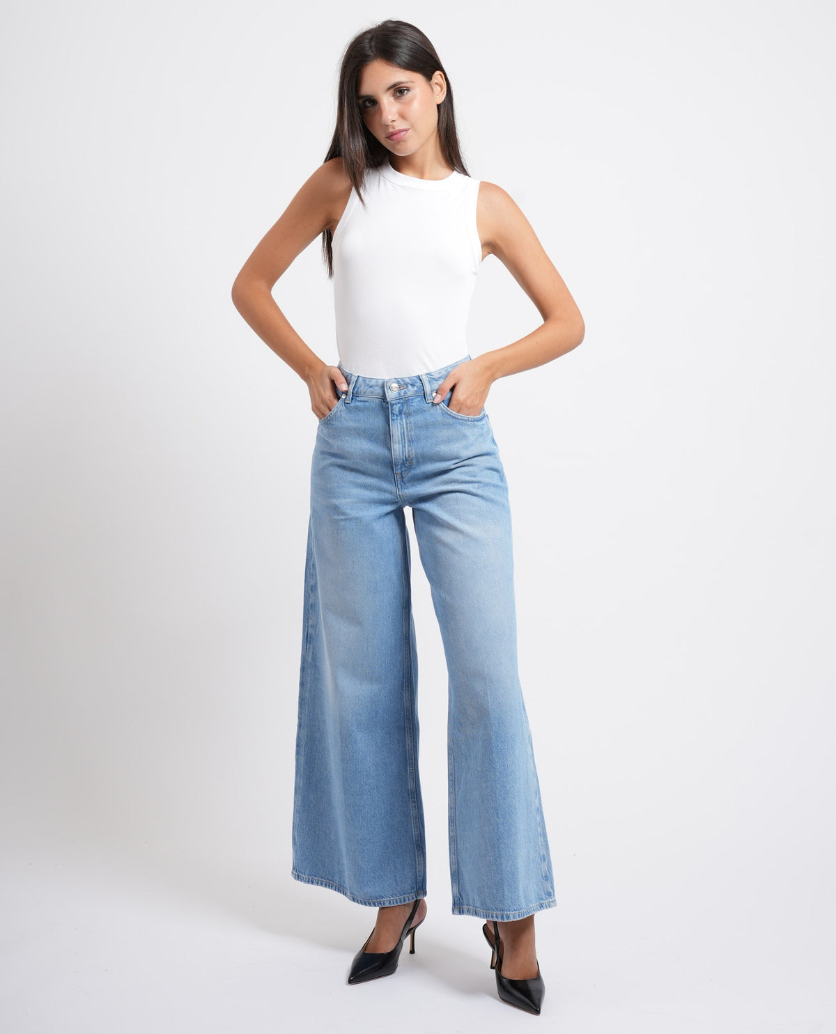 Jeans donna wide-leg di Hugo in denim 