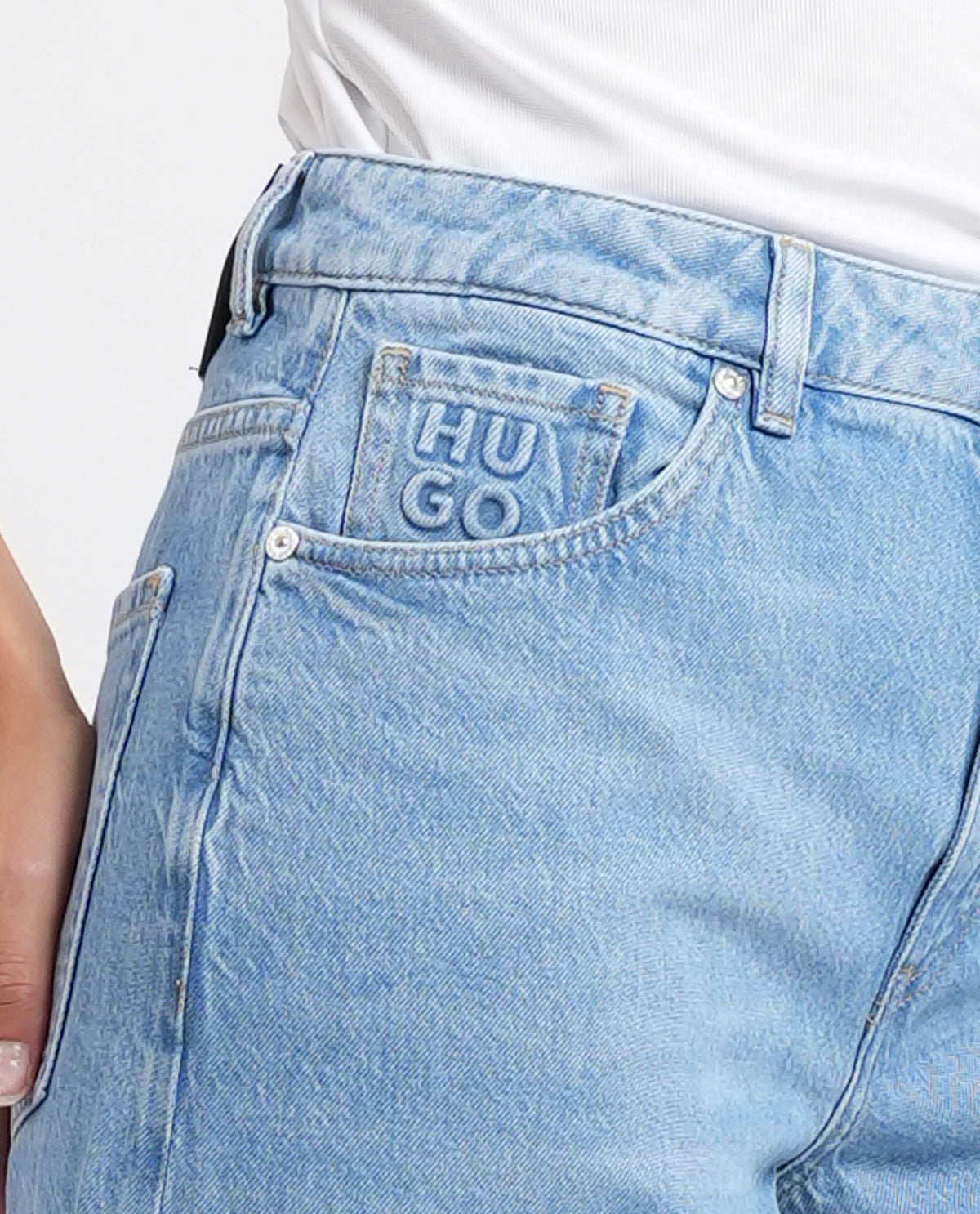 Jeans donna wide-leg di Hugo in denim 